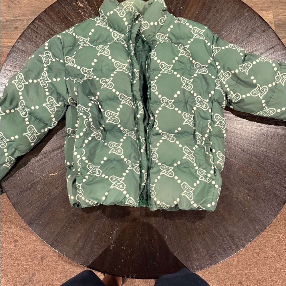 Maison Article Puffer Paisley Jacket Green